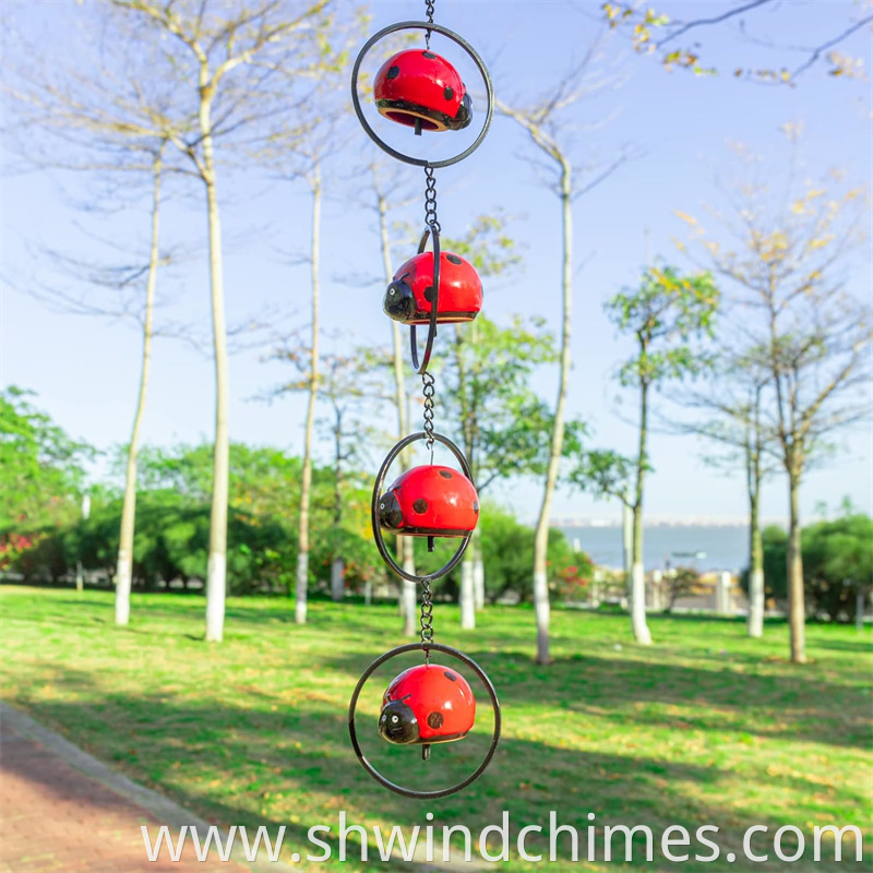 Ladybugs Acrylic Wind Chime for Outside